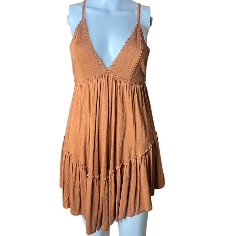 Free People Rust Orange Sleeveless Dress Size Small
